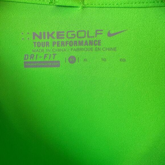 Nike Golf Dri-FIT Performance Polo Neon Green XL Trustmark Tournament Shirt - Picture 6 of 7